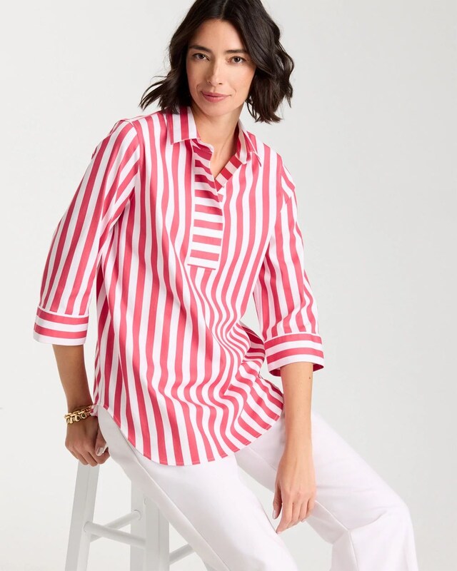 No Iron Striped Stretch Tunic - image 2